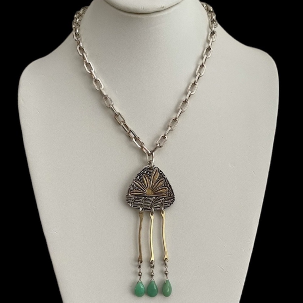 Artisan Made Solid Sterling Silver & Natural Chry… - image 3